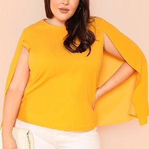 •NEW•3X•Camilla Cape Style Yellow Top NWT